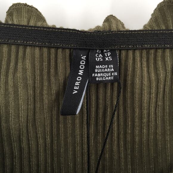 Vero Moda Women's Rib Off-The-Shoulder Bodycon Dress Ivy Green Size X-Small NWT - Picture 5 of 8